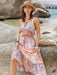 Ruffled two-piece set in breathable viscose fabric for day-to-night wear
