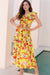 Ruffled maxi dress with smocked top and flowy design in UK sizes