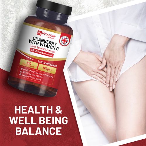 Cranberry & Vitamin C Supplement – 30 000 mg Cranberry for UTI & Immune Support