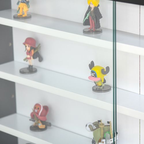 Five-Tier Wall-Mountable Glass Display Cabinet with Sliding Doors - Samanta Factory