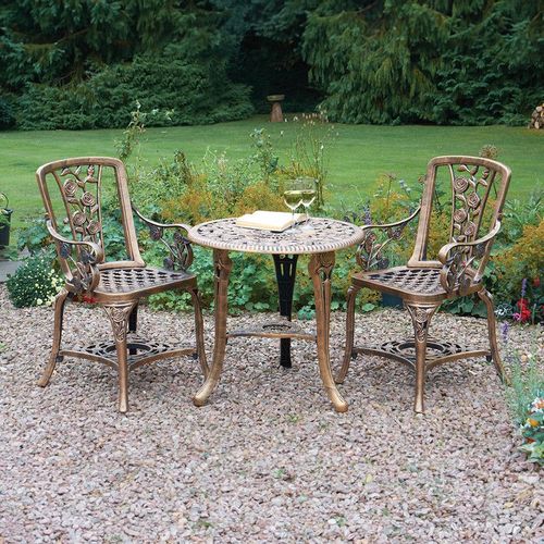 Rose Bistro Set with two comfy armchairs and a stylish table for outdoor relaxation