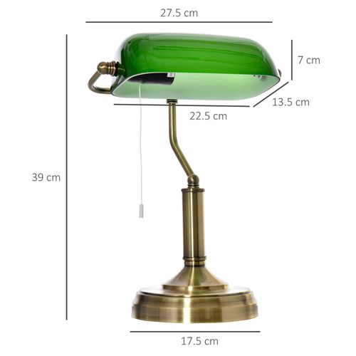 Desk Lamp – Classic Banker's Style with Antique Bronze Base