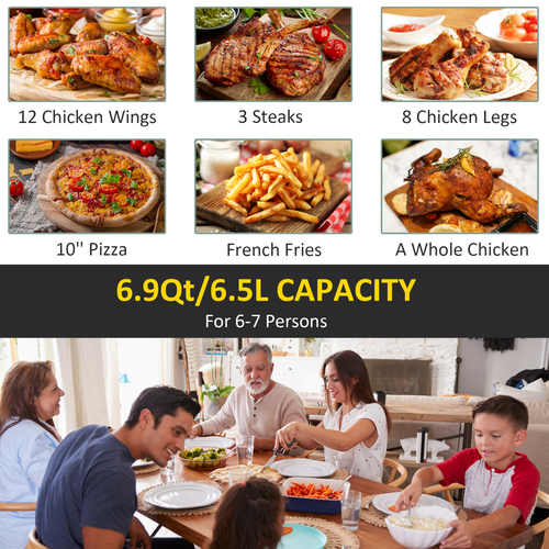 6.5L Digital Air Fryer – 8 Preset Modes with Adjustable Temperature & Non-Stick Basket