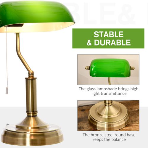 Desk Lamp – Classic Banker's Style with Antique Bronze Base