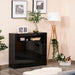 Black LED storage cabinet with RGB lighting and high gloss finish for modern interiors

