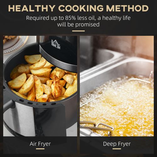 Compact digital air fryer with LED controls and 12 preset cooking functions

