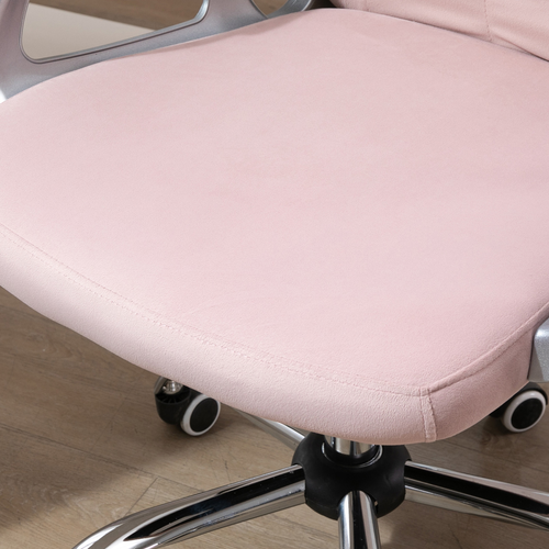 Velvet Office Chair – Adjustable Swivel Design with Diamante Tufted Back