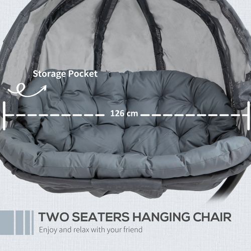 Two-Seater Egg Swing Chair – Large Hanging Basket with Cushion for Garden & Balcony