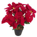 Artificial Christmas Xmas Red Poinsettia 40cm Copper Hammered Metal Planter - Samanta Factory