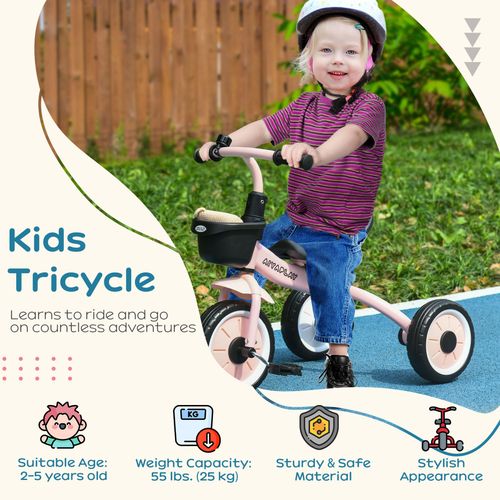 Kids Tricycle – Adjustable Seat & Basket for Toddlers' Outdoor Fun - Samanta Factory