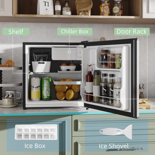 HOMCOM 46L Mini Countertop Fridge with Chiller - Perfect for Small Spaces! - Samanta Factory