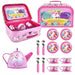 15-piece unicorn tea set for kids with pastel colours and BPA-free plastic pieces

