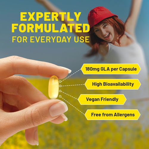 Evening Primrose Oil Supplement – High Strength GLA for Hormonal & Skin Support - Samanta Factory