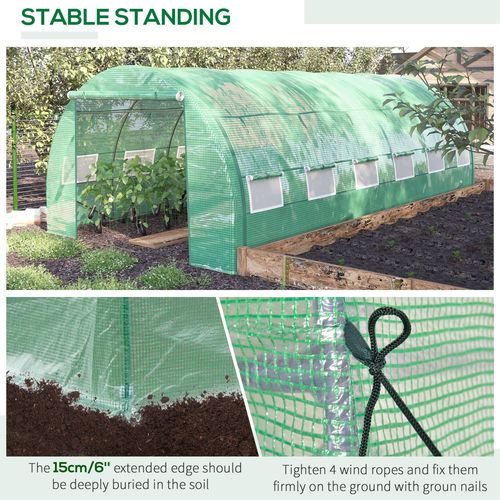 Polytunnel Greenhouse – Large 6x3x2m with Steel Frame