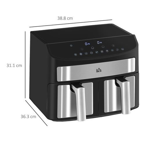Dual Basket Digital Air Fryer with Touchscreen, 10 Presets & Oil-Free Cooking Technology

