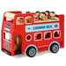 Wooden London double decker bus toy with driver and passengers for pretend play

