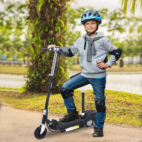 Foldable electric scooter for kids with adjustable seat and dual battery


