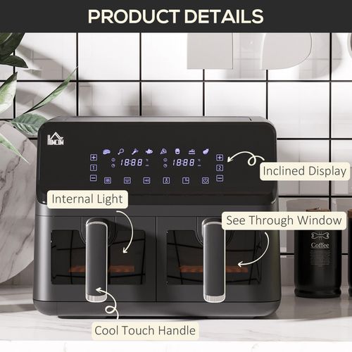 Dual Air Fryer – Independent 4L Baskets with 8 Presets & Healthy Low-Oil Cooking - Samanta Factory