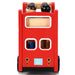 Wooden London double decker bus toy with driver and passengers for pretend play

