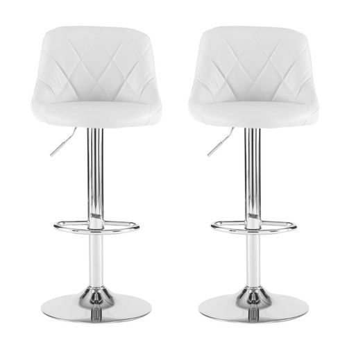 Bar Stools – Height Adjustable Leather Seat with 360° Swivel & Chrome Base