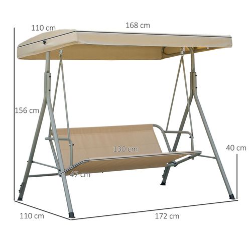 Cozy 3-Seater Outdoor Porch Swing with Canopy - Durable & Stylish