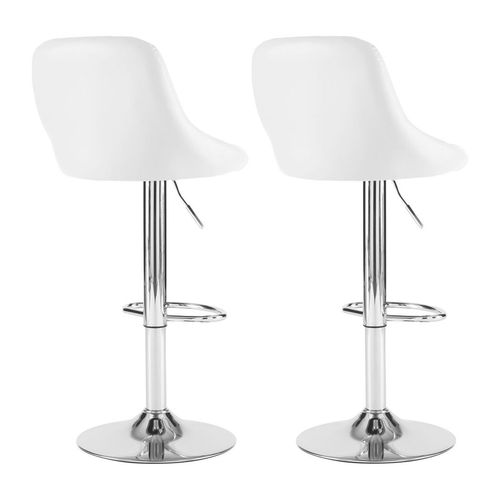 Bar Stools – Height Adjustable Leather Seat with 360° Swivel & Chrome Base