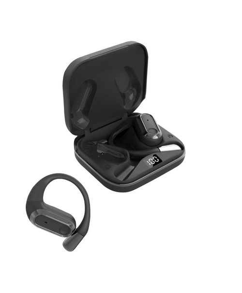 TG-OTWS01 black wireless earbuds with Bluetooth 5.3 and 30-hour battery life
