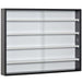 Five-tier glass display cabinet with sliding doors mounted on wall