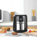 Compact digital air fryer with LED controls and 12 preset cooking functions

