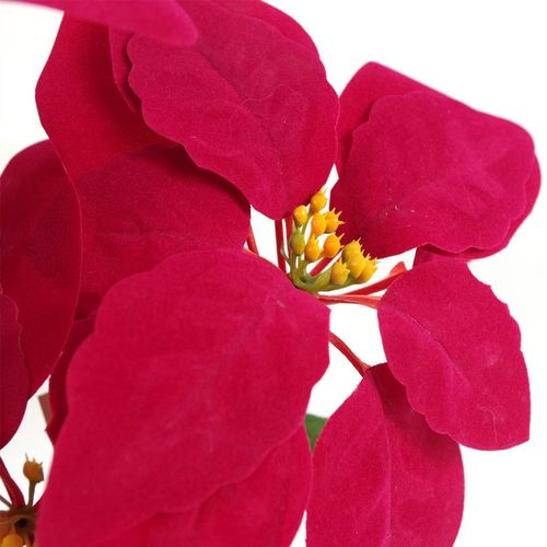Artificial Christmas Xmas Red Poinsettia 40cm Copper Hammered Metal Planter - Samanta Factory