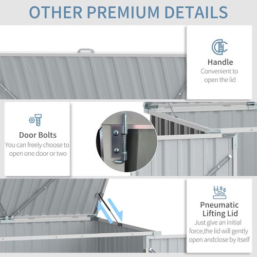 Wheelie Bin Storage Shed – Double Bin Holder with Lock & Weatherproof Steel Frame - Samanta Factory