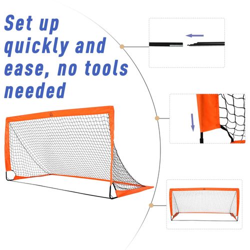 Football Goal Folding Outdoor with All Weather Net Kids Adults 6'x3' HOMCOM - Samanta Factory