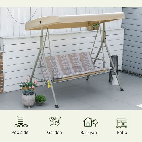 Cozy 3-Seater Outdoor Porch Swing with Canopy - Durable & Stylish