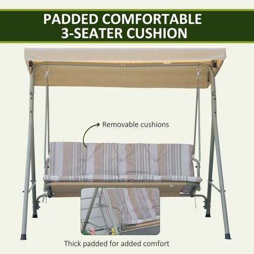 Cozy 3-Seater Outdoor Porch Swing with Canopy - Durable & Stylish