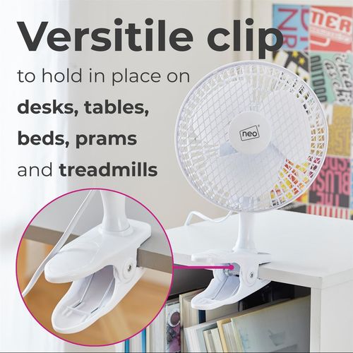 Clip-On Desk Fan – 360° Rotation with 2 Speed Settings - Samanta Factory