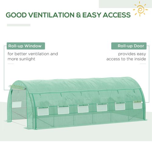Polytunnel Greenhouse – Large 6x3x2m with Steel Frame