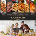 Compact digital air fryer with LED controls and 12 preset cooking functions

