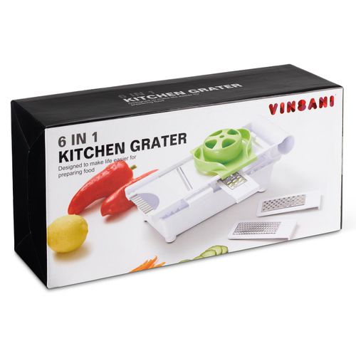 VINSANI GRN/WHT 6 IN 1 GRATER 0007354 - Samanta Factory