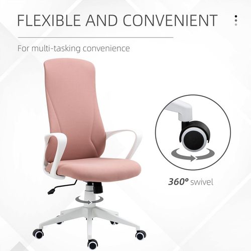 Vinsetto High-Back Home Office Chair Height Adjustable Elastic Desk Chair Pink - Samanta Factory