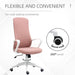 Vinsetto High-Back Home Office Chair Height Adjustable Elastic Desk Chair Pink - Samanta Factory