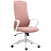 Blush Pink High-Back Office Chair with Lumbar Support and Adjustable Height