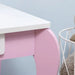 Kids Dressing Table with Mirror and Stool with Drawer for 3-6 Years Old, Pink - Samanta Factory