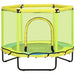 ZONEKIZ 4.6FT yellow indoor trampoline for kids with safety net and springless bungee design – suitable for toddlers aged 1 to 6